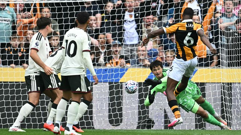 Semi Ajayi fires Hull into the lead against Manchester United